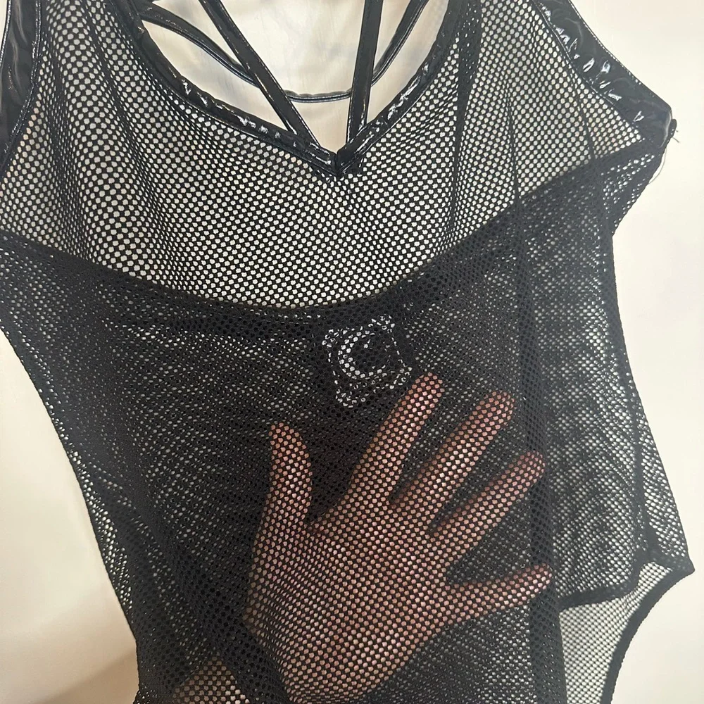 KILLSTAR Black Mesh Strappy Bodysuit - Picture 2 of 5